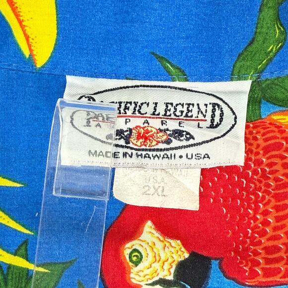 Pacific Legend Hawaiian Shirt 2XL Parrots Tropical Beach Party Luau Tucan Bird - Picture 4 of 8